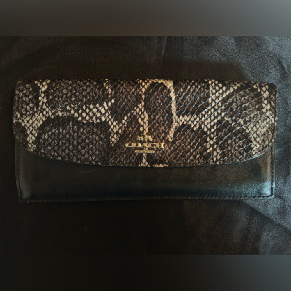 Coach Soft Wallet In Python Embossed Leather F548… - image 1